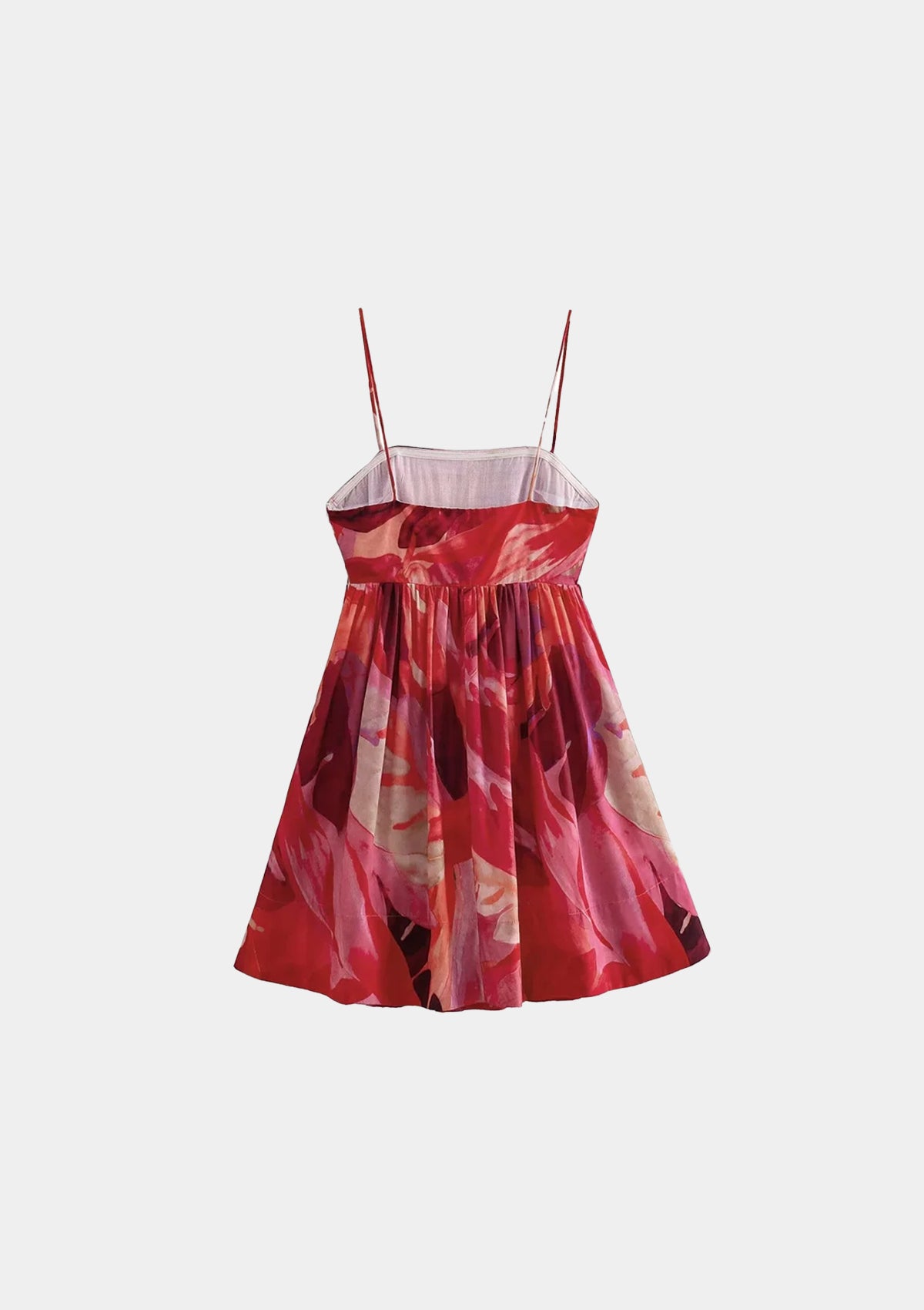 Vestido Mini Estampado com Babados e Decote Barra de Pescoço - Floralis