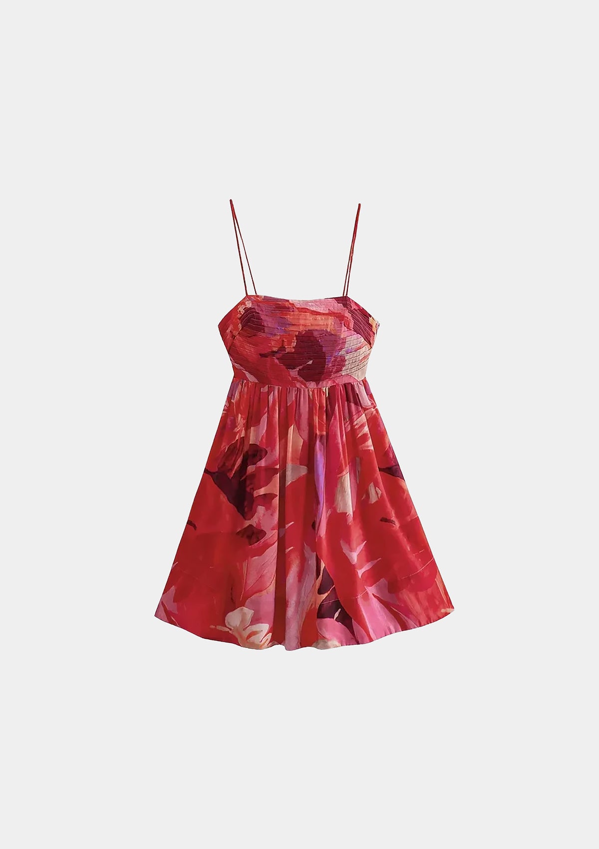 Vestido Mini Estampado com Babados e Decote Barra de Pescoço - Floralis