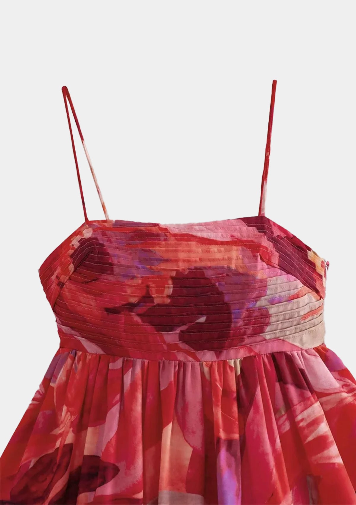 Vestido Mini Estampado com Babados e Decote Barra de Pescoço - Floralis